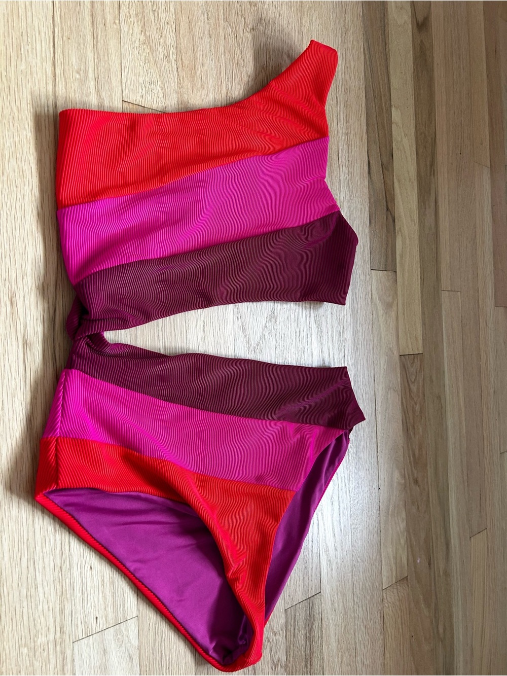 BEACH RIOT joyce one piece swimsuit cutout be mine colorblock pink size M - Picture 10 of 12